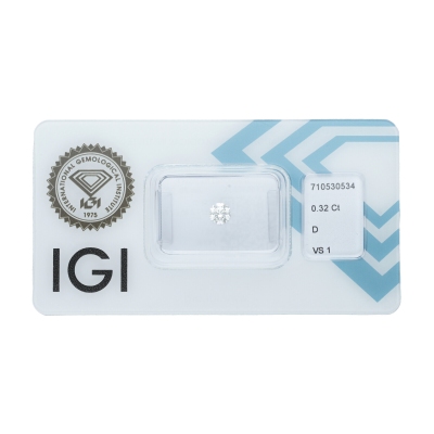 Diamante certificado IGI  0.32 CT D VS1
