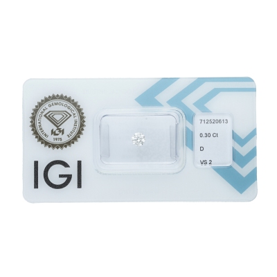 Diamante certificado IGI 0.30 CT D VS2