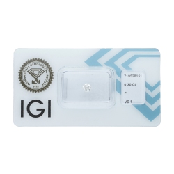 Diamante certificado IGI  0.30 CT F VS1