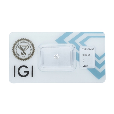 Diamante certificado IGI  0.30 CT D VS2