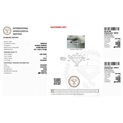 Diamante certificado IGI 0.50 CT F VVS1