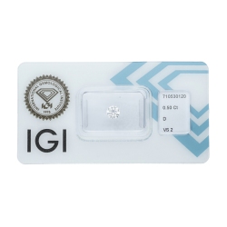 Diamante certificado IGI 0.50 CT D VS2