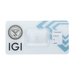 Diamante certificado IGI 0.70 CT D VS2