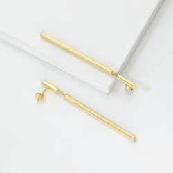 Pendientes colgantes en oro amarillo 18k, 6 cm 2