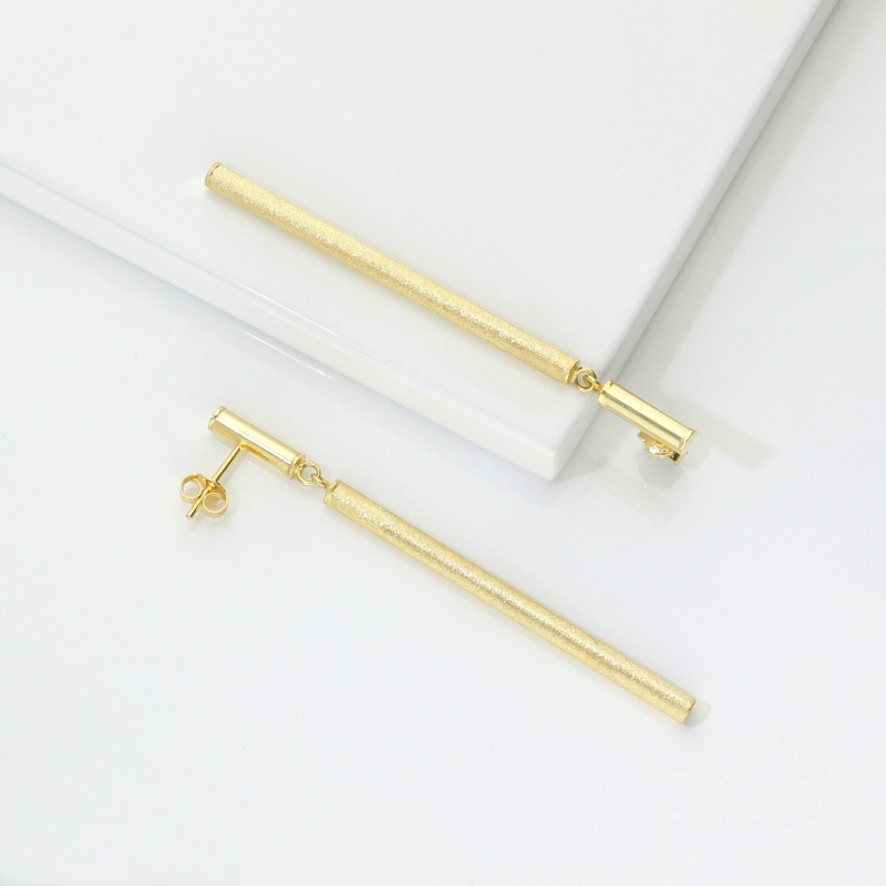 Pendientes colgantes en oro amarillo 18k, 6 cm