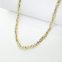 Cadena de hombre en oro amarillo 18k con diseño geométrico 2