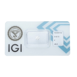 Diamante certificado IGI 0.42 CT F VS2