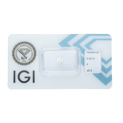 Diamante certificado IGI 0.42 CT F VS2