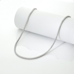 Collar tennis en oro blanco de 18 quilates con diamantes naturales
