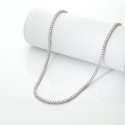 Collar tennis en oro blanco 18k con diamantes naturales ct 0.04
