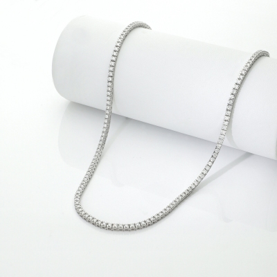 Collar tennis en oro blanco 18k con diamantes naturales ct 0.04 