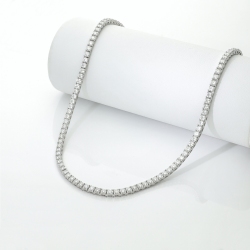 Collar tennis de diamantes blancos or 750