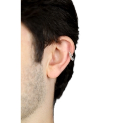 Earcuff en oro blanco 18k con tachuelas 2