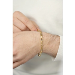 Pulsera bicolor en oro amarillo y blanco 18k con diseño geométrico 2