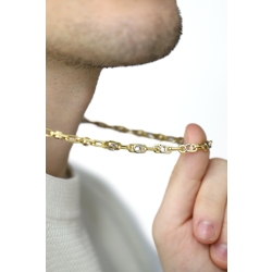 Cadena bicolor en oro blanco y amarillo 18k con diseño geométrico 2