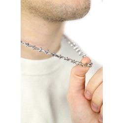 Cadena de hombre en oro blanco 18k con diseño fantasía 2