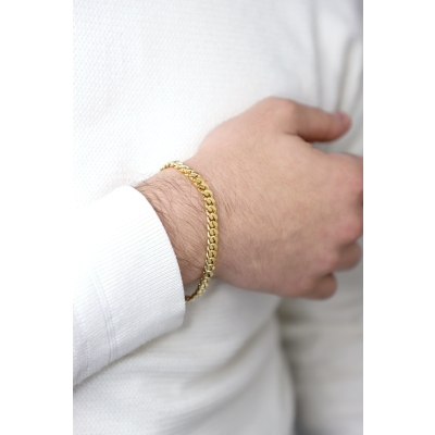 Pulsera grumete plana en oro amarillo 18k cm 19