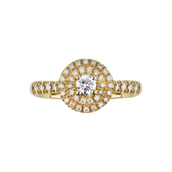 Anillo central en oro amarillo con diamantes 2