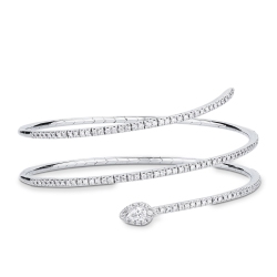 Pulsera resorte en oro 18k con un diamante talla pera y brillantes
