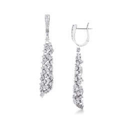 Pendientes colgantes en oro blanco 18k con diamantes