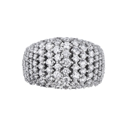 Anillo de banda suave en oro blanco con diamantes 2