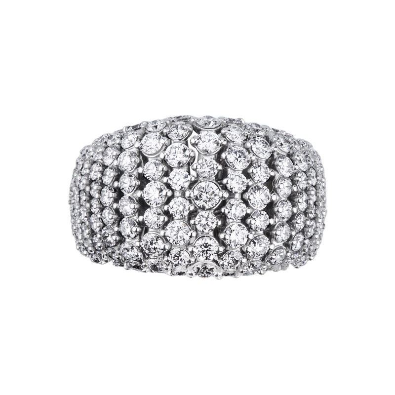 Anillo de banda suave en oro blanco con diamantes Anillo de banda suave en oro blanco con diamantes