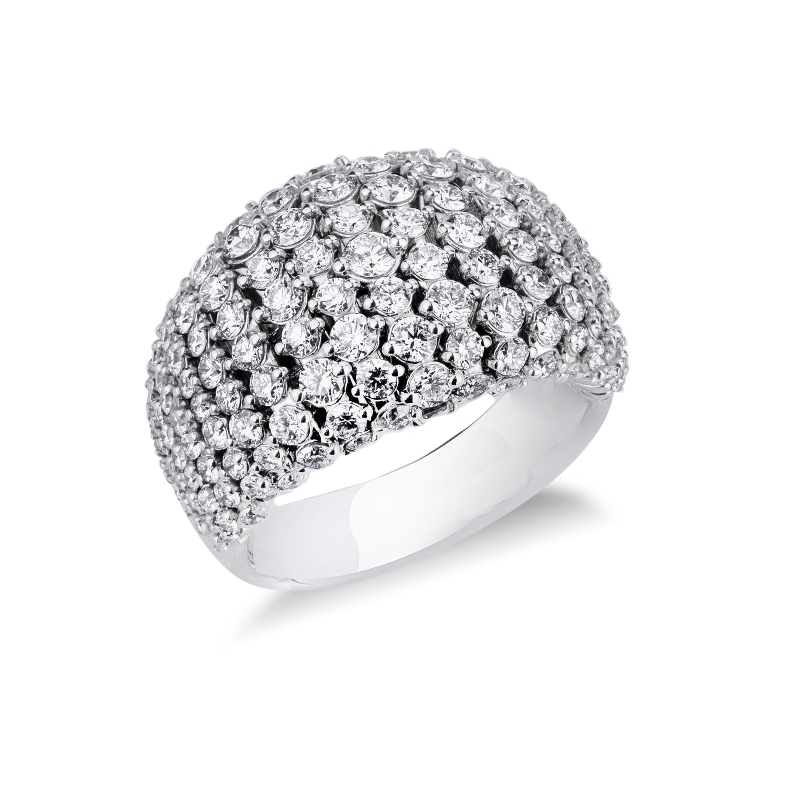 Anillo de banda suave en oro blanco con diamantes Anillo de banda suave en oro blanco con diamantes