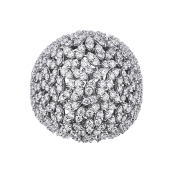 Anillo de banda ancha en oro blanco con diamantes 2