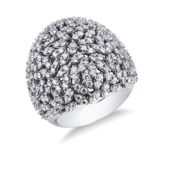 Anillo de banda ancha en oro blanco con diamantes