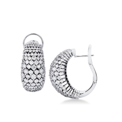 Pendientes en oro blanco con diamantes de montaje suave