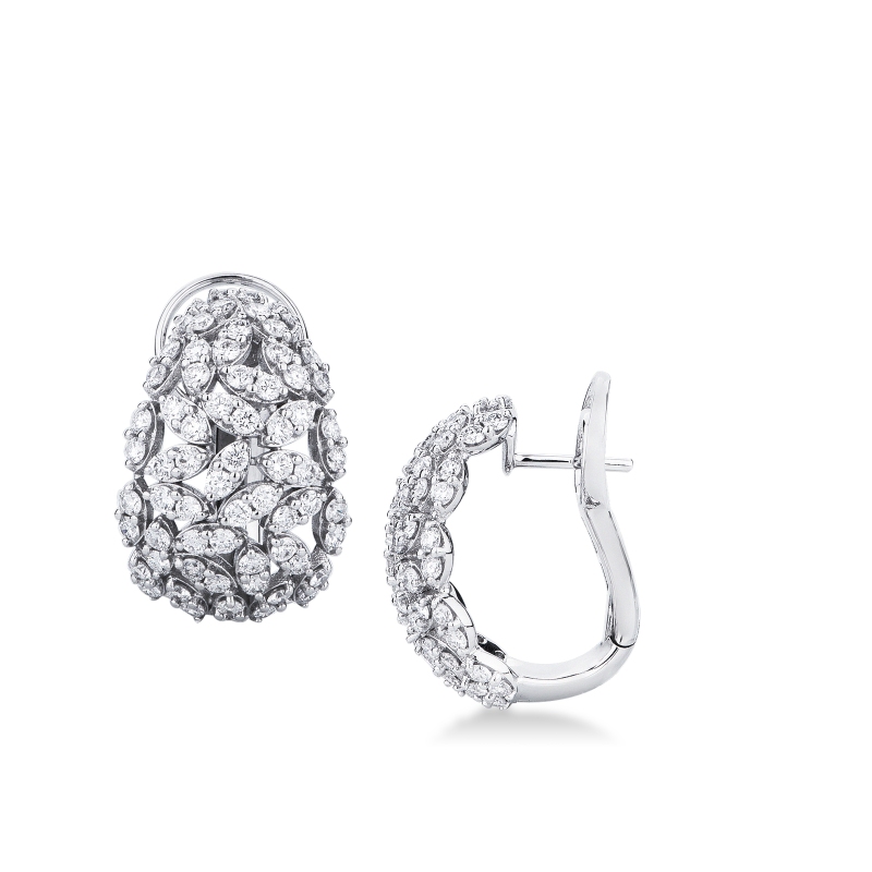 Pendientes de diseño con ilusión de navettes en oro blanco Pendientes de diseño con ilusión de navettes en oro blanco