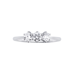 Anillo trilogy lineal en oro blanco con diamantes 2