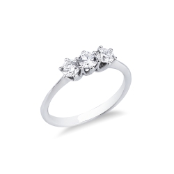 Anillo trilogy lineal en oro blanco con diamantes