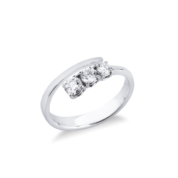 Anillo trilogy Tu y yo en oro blanco 18 quilates con diamantes