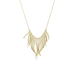 Collar en oro amarillo 18k con bolitas godronadas y barras lisas