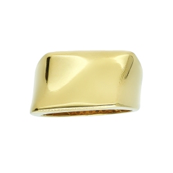 Anillo de mujer en oro amarillo 18k banda rectangular 2
