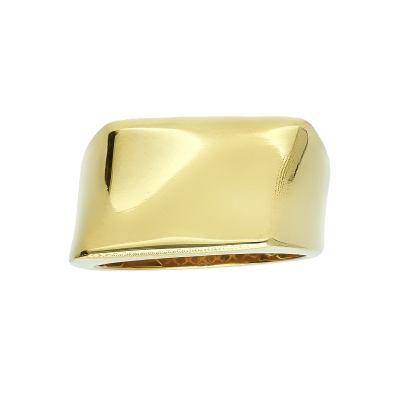 Anillo de mujer en oro amarillo 18k banda rectangular