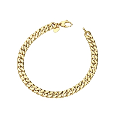 Pulsera grumete plana en oro amarillo 18k cm 19