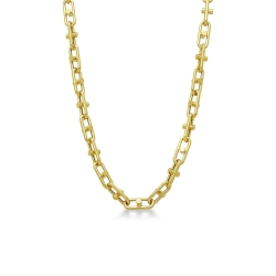 Cadena de hombre en oro amarillo 18k con diseño geométrico