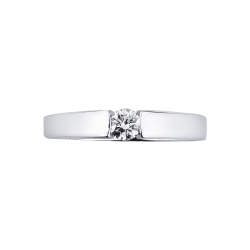 Anillo solitario moderno en oro blanco 18k con diamante 0,20ct 2