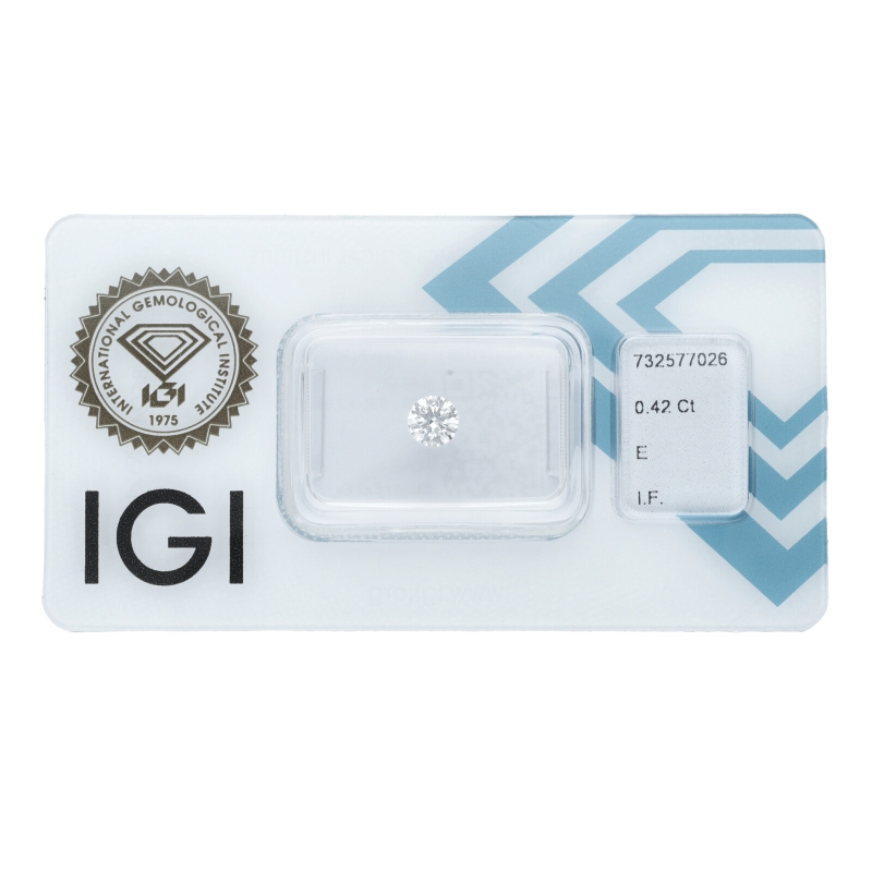 Diamante certificado IGI CT 0.42 E IF Diamante certificado IGI CT 0.42 E IF