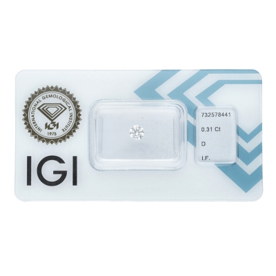 Diamante certificado IGI 0.31 CT D IF 