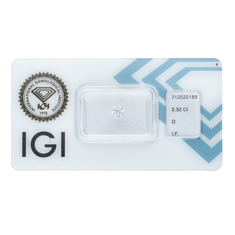 Diamante certificado IGI 0.32 CT D IF  Diamante certificado IGI 0.32 CT D IF