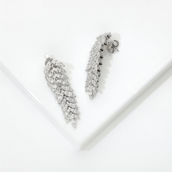 Pendientes Colgantes Diamantes Oro Blanco