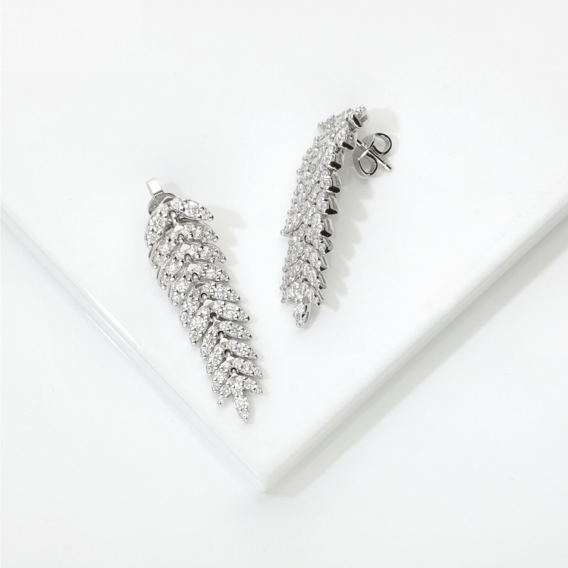 Pendientes Colgantes Diamantes Oro Blanco Pendientes Colgantes Diamantes Oro Blanco