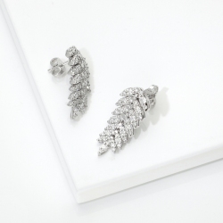 Pendientes Diseño Colgantes Diamantes Oro Blanco