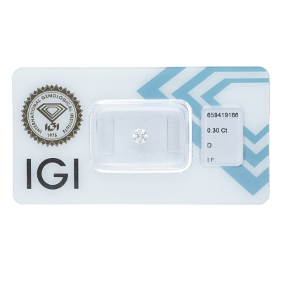 Diamante certificado IGI 0.30 CT D IF