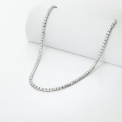 Collar oro blanco 18K tennis piramidal diamantes