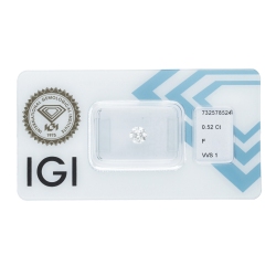 Diamante certificado IGI 0.52 CT F VVS1