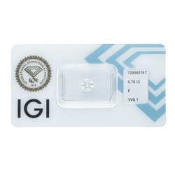 Diamante certificado IGI  0.70 CT F VVS1